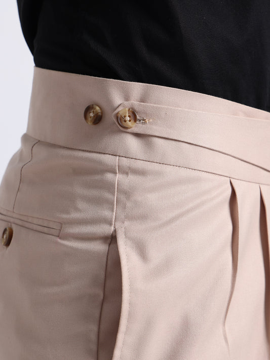 Beige Classic Buckle Gurkha Pant